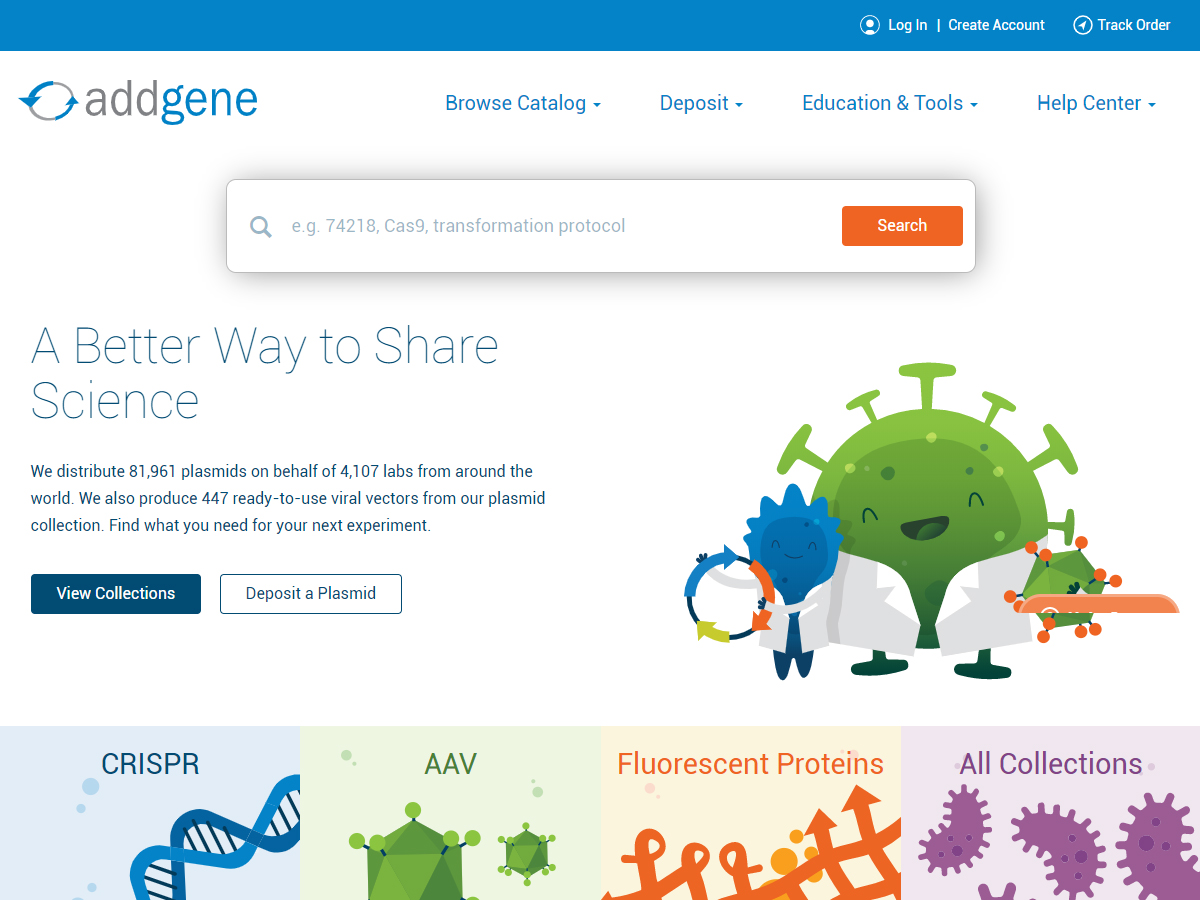 Addgene screenshot
