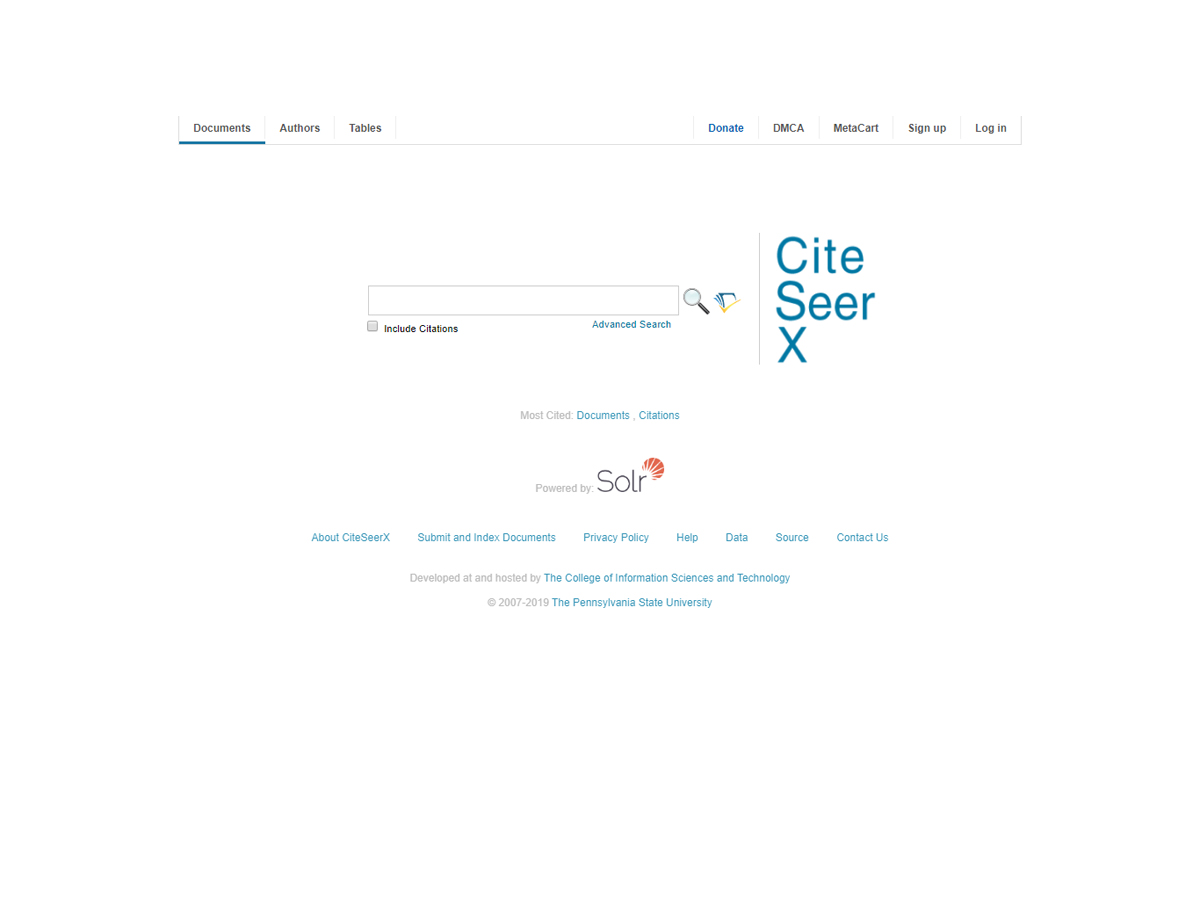 CiteSeer(X) screenshot