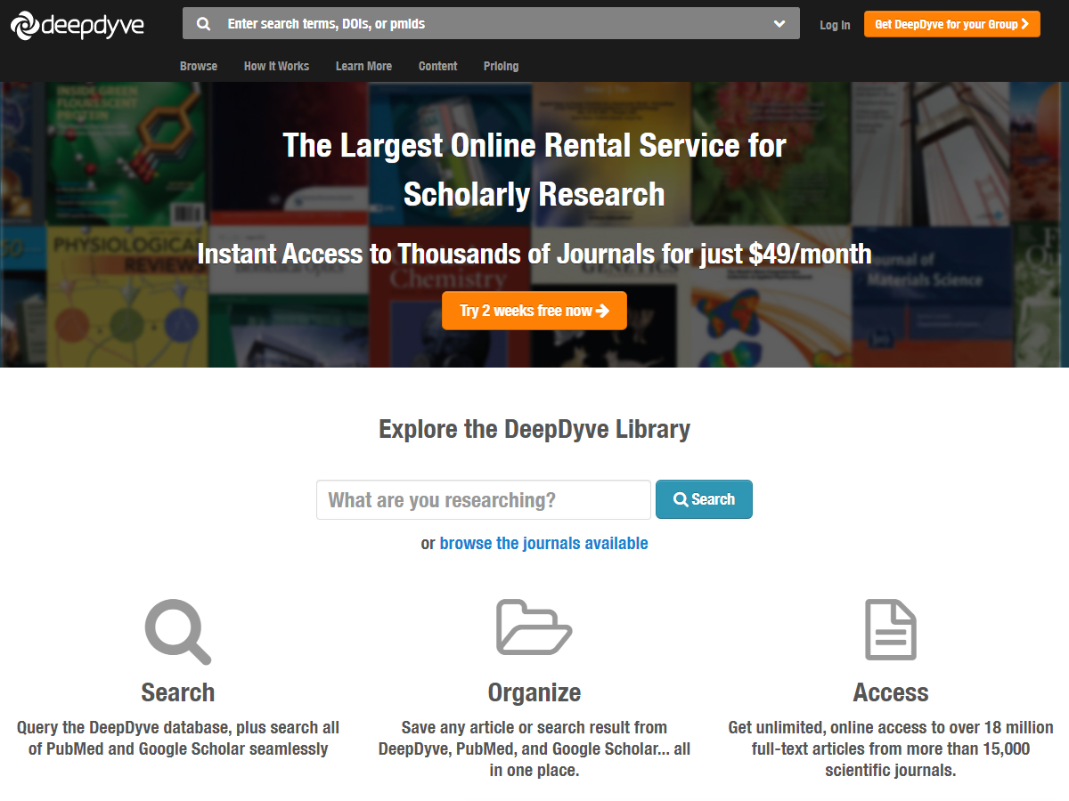 Deepdyve screenshot