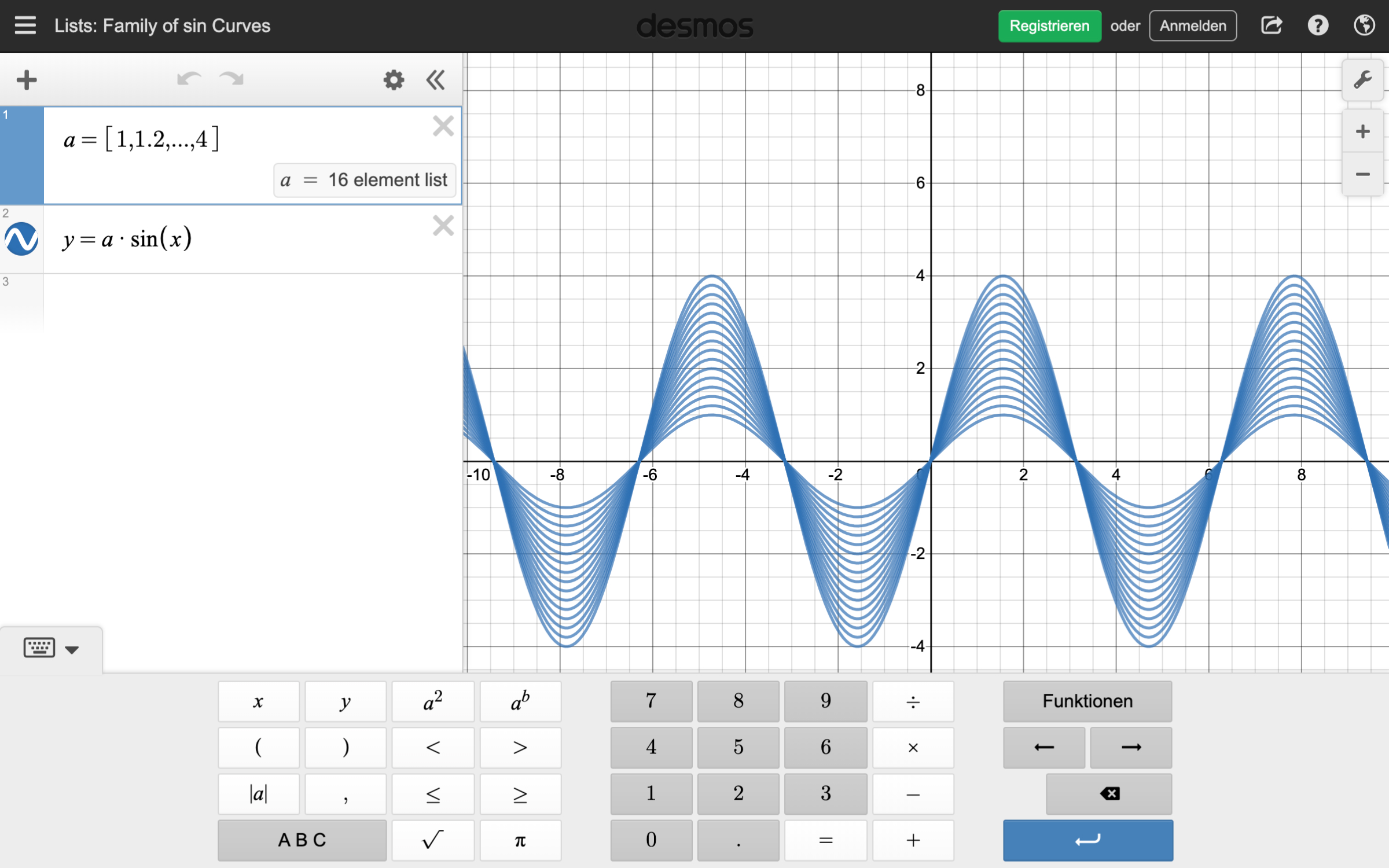 Desmos screenshot