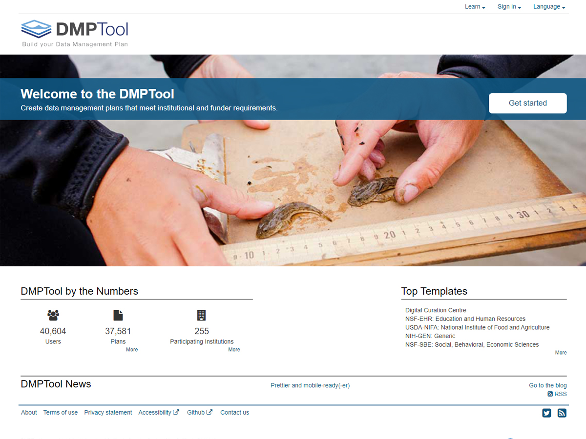 DMP Tool screenshot