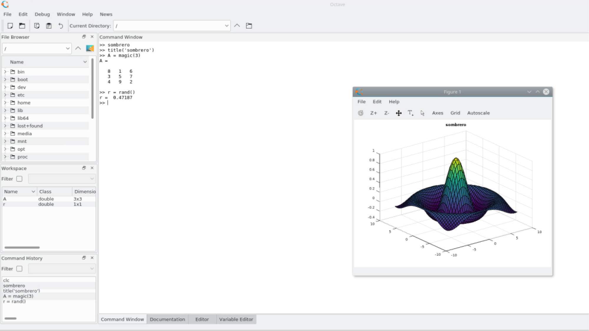 GNU Octave screenshot