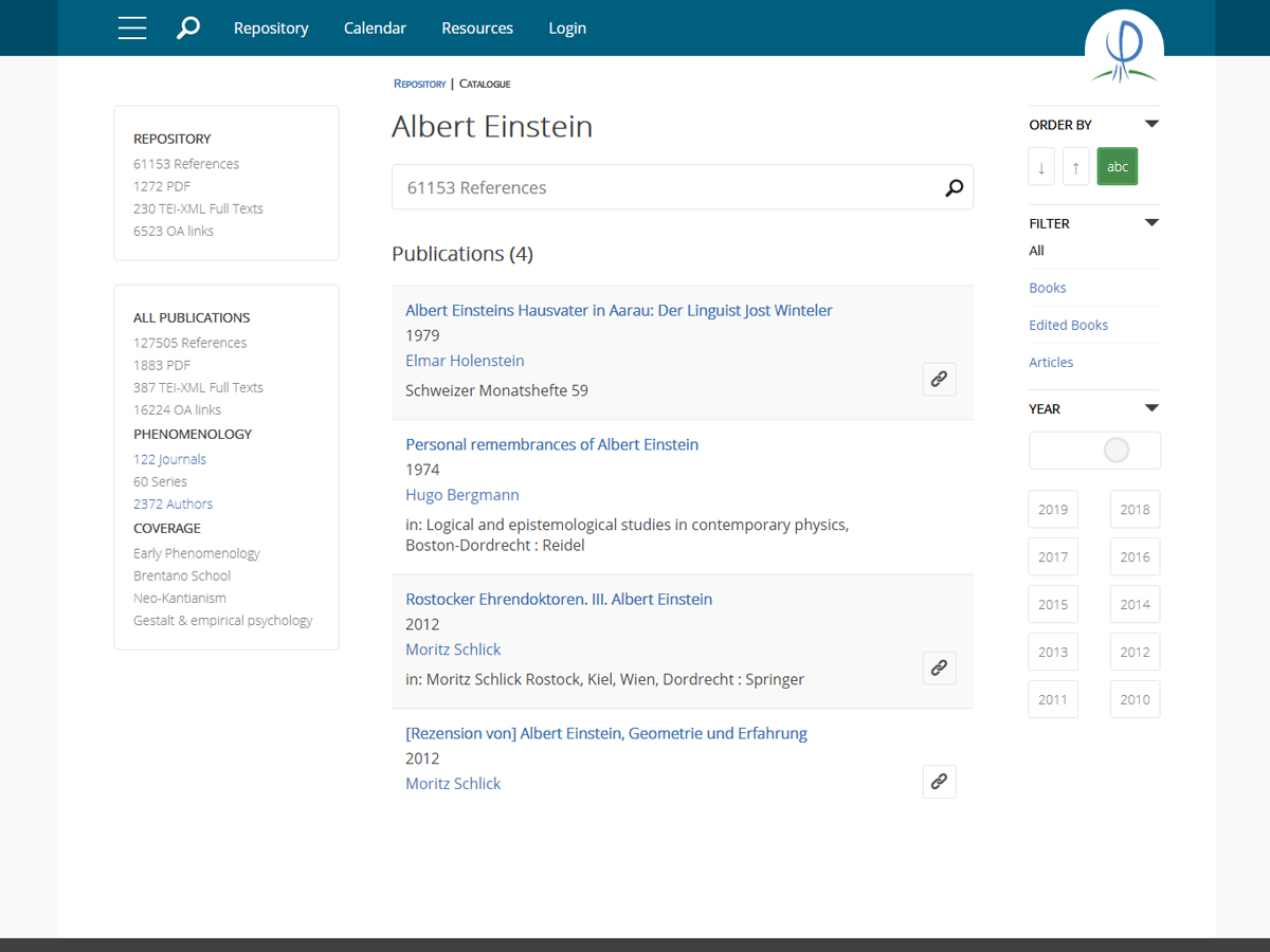 Open Commons of Phenomenology screenshot
