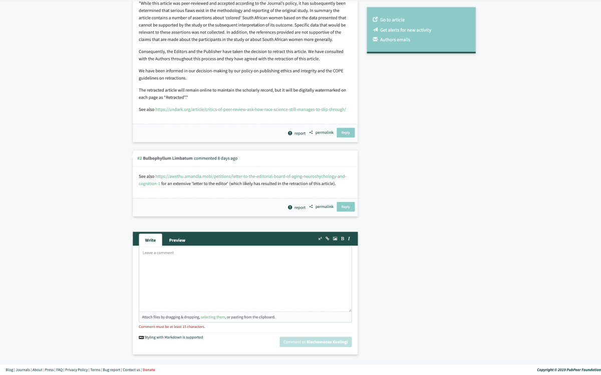 PubPeer screenshot